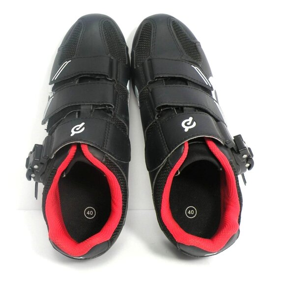 Peloton Cycling Shoes Size EU 40 US Men's 9 US Woman's 7 W/Cleat - Black/Red - Picture 11 of 11